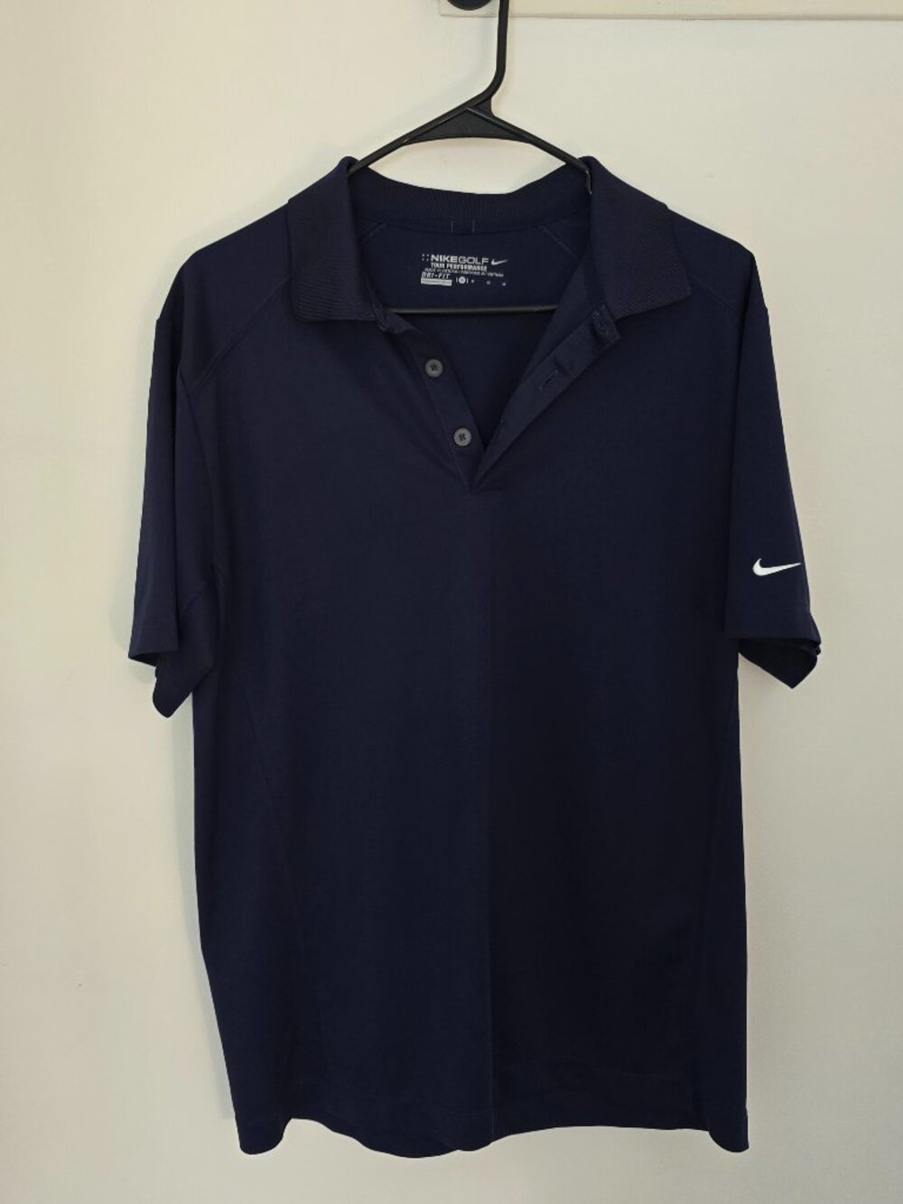 Nike Golf Tour Performance Dri-Fit Polo Mens Medium Navy Blue Golf Shirt
